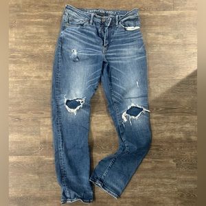 Mens AE Patched Slim Jean - Indigo Shadow- Size 30x30